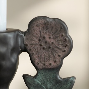 Candelabros <span class=keywords><strong>de</strong></span> Madera Pintados a Mano con Hojas Florales Negras, Arte Moderno, Estilo Botánico Antiguo, para Decoración del Hogar - Product Image 4