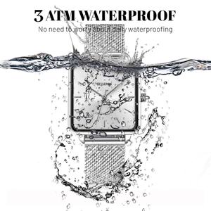 Reloj Cuadrado Personalizado de 28.5mm para Mujer, con Números Arábigos, Acero Inoxidable, Cristal de Cuarzo MIYOTA, Esfera de Cristal, a la Moda - Product Image 3