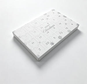 Özel Beyaz Noel Advent Takvimi Kutusu, Gümüş Folyolu 24 Yırtılabilir Kapılı Geri Sayım Hediye Paketleme Kutusu (Şekerler İçin) - Product Image 6