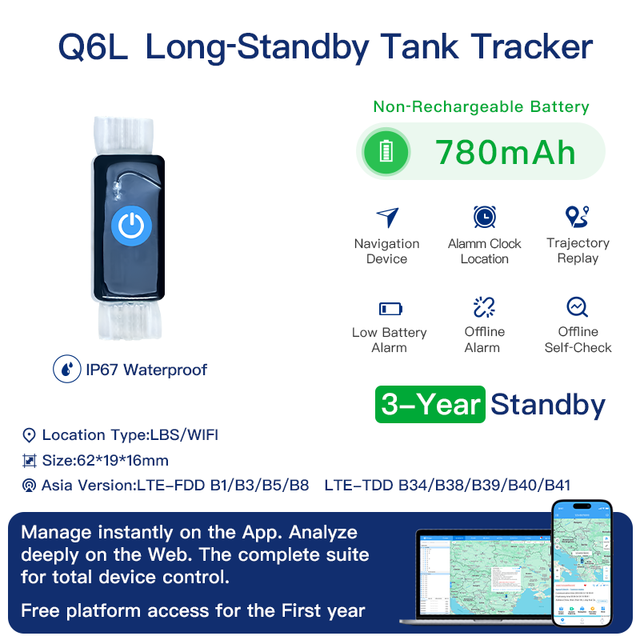 Waterproof IP68 Wireless GPS Tracker 4G LTE GPRS Beidou GLONASS IOS/Android APP One Year Warranty Geo Fence Mileage Report