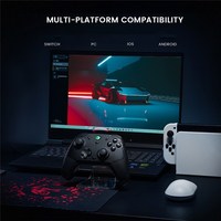  Control Inalámbrico T4 Cyclone Pro para PC, Switch, IOS y Android, Gamepad 2.4G con Joystick de Efecto Hall