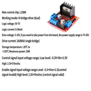 Module de carte de commande L298N pour double pont H, contrôleur de moteur pas à pas CC L298 - Product Image 4