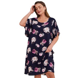 Europeo americano Plus Size indumenti <span class=keywords><strong>da</strong></span> <span class=keywords><strong>notte</strong></span> Sexy <span class=keywords><strong>da</strong></span> donna ampia <span class=keywords><strong>camicia</strong></span> <span class=keywords><strong>da</strong></span> <span class=keywords><strong>notte</strong></span> a maniche corte per ragazze paffute - Product Image 5
