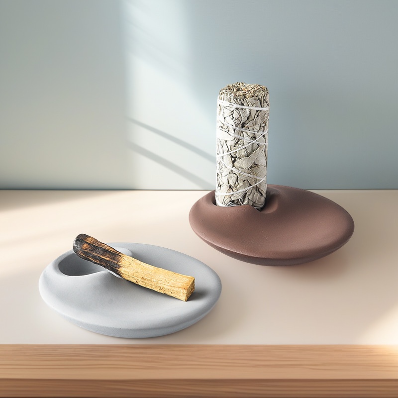 Экологичная подставка для благовоний в стиле Wabi-Sabi, винтажная Высококачественная тарелка для горения священного дерева, глиняная тарелка для медитации