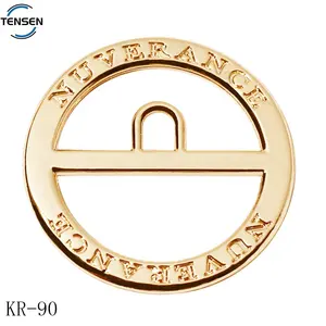 Custom underwear gold name o rings round shape bikini accessory circle logo strap buckles adjuster for bra