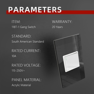 Nhà Máy Bán Chạy nhất loại 118 Đen tường chuyển đổi 1 gang 2 cách phòng tường sáng chuyển đổi điện 10A 250 tường thiết bị chuyển mạch - Product Image 3