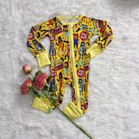 Pyjamas en viscose de bambou personnalisés en gros, barboteuses bébé en bambou bio à double fermeture éclair, vêtements de nuit pour bébés et jeunes enfants en bambou