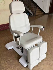 Adjustable Beauty Bed Foot Soaking Chair Salon Treatment <b>Table</b> Upholstered Massage Chair White - Product Image 5