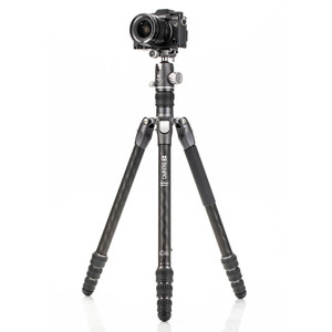 <span class=keywords><strong>Trépied</strong></span> photo en fibre de <span class=keywords><strong>carbone</strong></span> <span class=keywords><strong>Benro</strong></span> FRHN24C avec tête VX25, 4 sections, conception à pliage inversé, pour voyage - Product Image 1