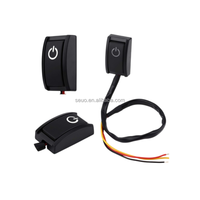 Sakelar Tombol Tekan Mobil 12V dengan Lampu LED, Cocok untuk Sakelar Lampu Mobil DC 12V