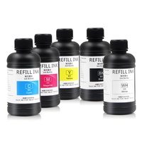 Encres UV OCB 250ML 5 couleurs, encre d'impression UV souple, prix pour imprimante Epson 1390 TX800 L800, impression sur PVC et feuilles de verre