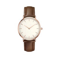 Nouveauté deux mains femmes montres montre de mode promotionnelle femmes ultra mince corps bracelet en cuir dames montre