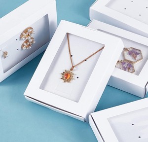 Tùy chỉnh Kraft hộp giấy rõ ràng cửa sổ hiển thị logo in tông Bông tai bao bì quà tặng với lớp phủ UV và dập nổi - Product Image 2