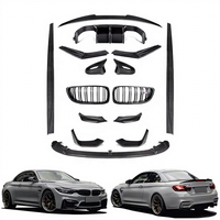 YICKU Fibre de carbone sèche de haute qualité pour M3 M4 F80 F82 2014-2020 Kit carrosserie d'échappement Lèvre avant Diffuseur arrière Spoiler Pièces de voiture Kits