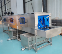 Laveuse de bacs aux normes sanitaires avec pulvérisation uniforme et buses réglables, machine industrielle de lavage de caisses, laveuse de caisses en plastique