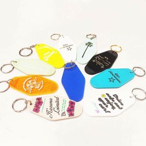 Wholesale <b>Cheap</b> Colorful Plastic Custom Printing Hotel Keychain Blank Keytag Promotional Keychains & Carabiners Hotels Motels - Product Image 5