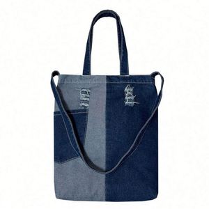 Customized Denim Bags in <b>Small</b> Quantity Factory Wholesale Women Large Capacity Shoulder Crossbody Bags - Product Image 1