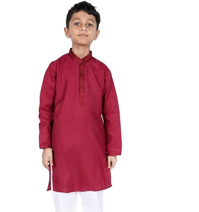 Ensemble de kurta en coton pour garçons, tenue traditionnelle indienne ethnique pour les célébrations culturelles - Product Image 1