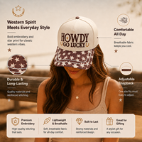 Casquette Snapback 5 Panneaux Brodée Style Western avec Slogan et Citation Positive pour Fille, Fabrication Artisanale