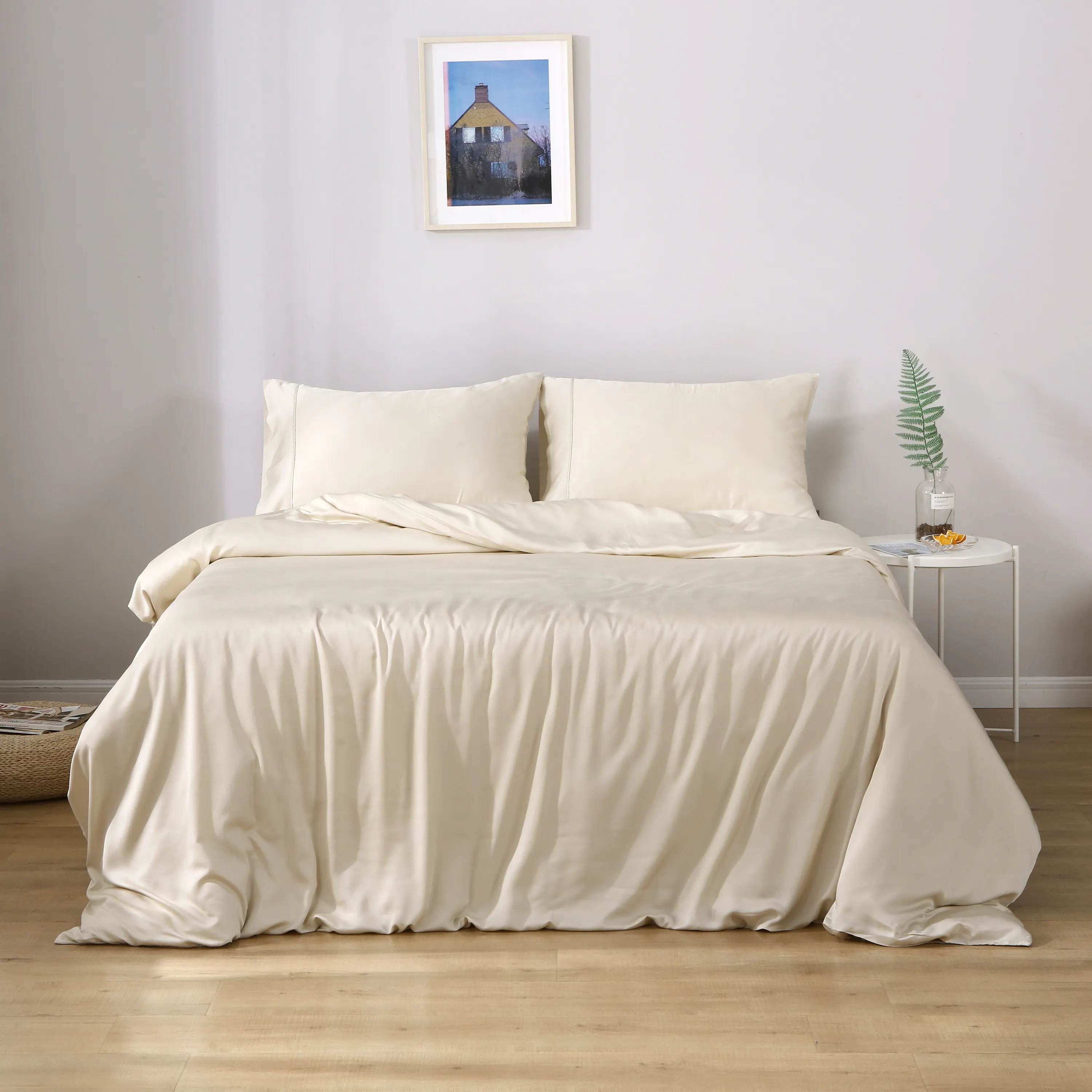 Luxuryset di lenzuola in Lyocell di bambù naturale al 100% biancheria da letto in bambù organico biancheria da letto antibatterica