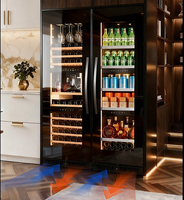 Réfrigérateur à boissons 325L, armoire à vin, refroidissement par compresseur, porte en verre trempé, double/triple zone, pour bar à domicile, hôtel