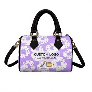 Bolso Boston Personalizado con Impresión Bajo Demanda (POD), MOQ 1 Pieza, Bolso de Mano para Mujer con Logotipo Personalizado, Impresión DIY, Lujoso, Impermeable, Portátil, de Poliéster - Product Image 2