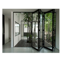 Porte pliante en aluminium 96x80 avec fenêtre supérieure, insonorisée et isolée, pour 4 panneaux, type Andersen Pella, certifiée Energy Star