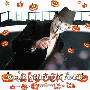 Masque anonyme de haute qualité pour Halloween, cosplay, fête costumée - Masque V pour Vendetta Guy Fawkes - Product Image 3