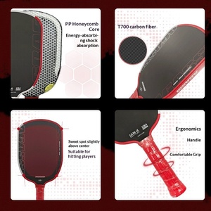 Raquette de pickleball en fibre de carbone Gen4 T700, contrôle de tournoi, puissance de rotation, noyau en nid d'abeille PP, 16 mm, 14 mm, logo personnalisé, vente en gros - Product Image 4