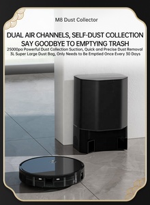 Aspirateur <span class=keywords><strong>robot</strong></span> M8, aspiration 4000Pa, fonction d'auto-vidage, gyroscope, contrôle par application, filtre HEPA, nettoyage humide, balayage, serpillière, batterie - Product Image 2