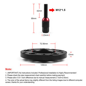 Flanges de moyeu de roue automobile en alliage pour BMW E36/E82/E88 5x120mm Boulons M12*1.5 Entretoises/adaptateurs de roue de 20 mm - Product Image 3