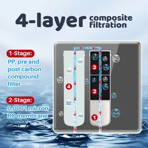 600 GPD 4 Stage Water Filtration Tankless RO System Reverse Osmosis Water Purifier Purificador De Agua
