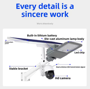 Lampe solaire de rue LED automatique 3 en 1 de haute qualité, moderne, avec poteau carré, 500 watts, avec caméra, pour extérieur - Product Image 2