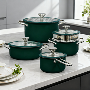 Hàn Quốc phong cách sang trọng 304 thép không gỉ <span class=keywords><strong>Cookware</strong></span> Set thân thiện với môi gốm bên ngoài nhà nấu ăn súp nồi với không có lớp phủ - Product Image 6