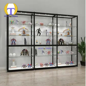 Meubles de présentation sur mesure, robustes, écologiques, pour magasins de détail, avec éclairage LED, porte coulissante en verre, grande capacité, murale - Product Image 6