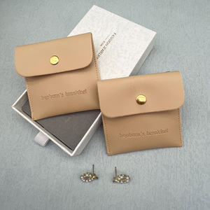 Custom Small Pu Leather Envelope Jewelry Bag and <b>Box</b> with Emboss Logo, Bracelet <b>Earring</b> and Jewelry Package Display. - Product Image 5