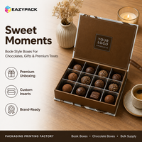 Boîtes cadeaux en chocolat personnalisées de haute qualité, écologiques, avec structure rigide et impression marbrée de luxe pour cadeaux au chocolat