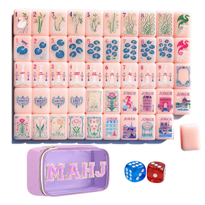 Custom 4-Layer Wholesale Luxury Design Mahjong Tiles Engraved 160 Christmas Luxury Set Acrylic American Portable <b>Entertainment</b> - Product Image 1
