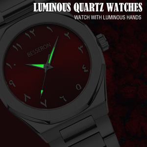Montre Sportive à Quartz Ultra Design Arabe pour Femmes et Filles, Aiguilles Lumineuses, Cadeau d'Affaires ou de Fêtes, Acier Inoxydable 22mm - Product Image 4