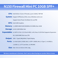 CWWK S2 Pfsense 10G N150 Güvenlik Duvarı Yönlendiricisi DDR5 Mini Bilgisayar 2 x 82599ES SFP+ 2 x i226V 2.5G Lan 2 x NVMe Mikro Güvenlik Duvarı Cihazı