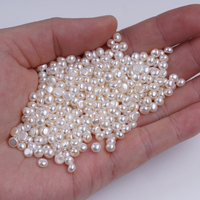 4-4.5mm Perles en vrac en forme de bouton de couleur blanche naturelle pour la fabrication de bijoux
