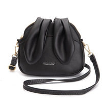 Sac seau bandoulière long et souple en PU avec oreilles de lapin, style vintage coréen, pour femme