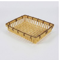Japanse stijl faux bamboe geweven keuken PP plastic milieuvriendelijke dim sum sushi serveerschaal ondiepe voedsel presentatie mand