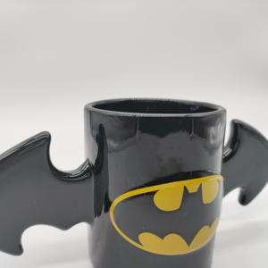 New Justice League Ceramic <strong>Mugs</strong> Coffee <strong>Mug</strong> High Quality Creative Superhero Coffee Milk Tea Cup 3D Bat <strong>Mug</strong> With Black wings - Product Image 4