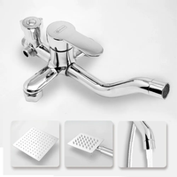 Ensemble de robinetterie de douche thermostatique murale moderne noir, douche à jet et pluie avec cartouche céramique pour salle de bain d'hôtel