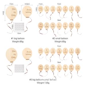 Carte de pointage mensuel numérique en bois style nordique pour ballons, 100 jours, 1-12 mois, pour accessoires de photomaton, anniversaire, commémoration - Product Image 4