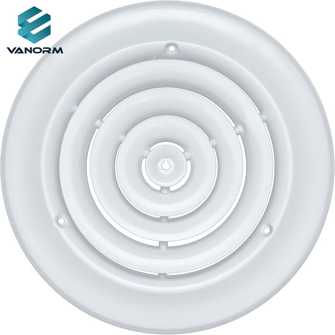 Inch Neck Air Duct Round Diffuser Vent Cover White Outer