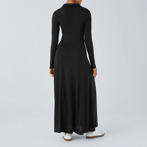 Di alta qualità da donna S <span class=keywords><strong>Online</strong></span> lussuosi eleganti abiti larghi Wanita abito di lusso Elegan manica lunga svasato Maxi abito Casual - Product Image 2