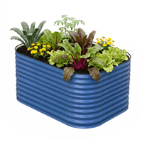 Bac à fleurs surélevé en acier galvanisé de qualité supérieure, écologique, pour l'extérieur, avec taille personnalisable pour les pots et jardinières à domicile