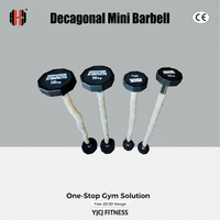 Mini Barra con Pesas Decagonales, Mango Recubierto de Cuerda, Diseño Compacto para Entrenamiento de Fuerza y Fitness Comercial